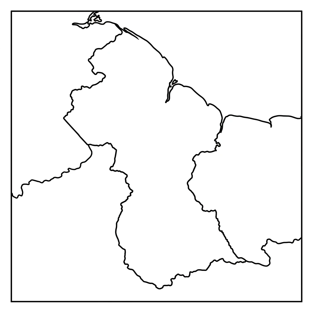Blank Map of Guyana - Guyana Map Outline
