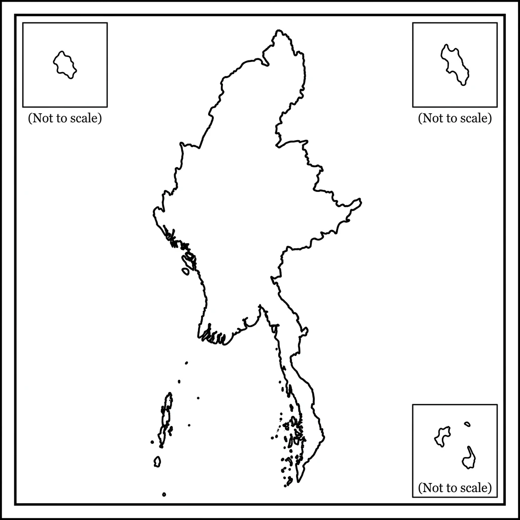 Blank Map of Myanmar